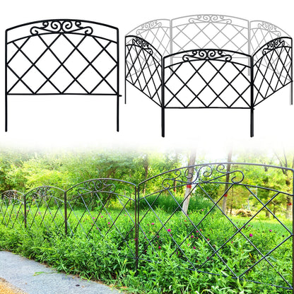 Thealyn Decorative Garden Fence 24 in H x 24 in W (5 Panels, Total Length 10 ft) Rustproof Metal No Dig Fencing Animal Barrier Fence, Outdoor Border for Dog, Yard, Patio, Flower, Bed