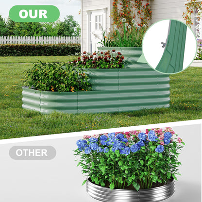 Galvanized Raised Garden Bed Kit – 61x42x31 in Outdoor Planter Box for Vegetables, Herbs & Flowers. Modular 3-In-1 Raised Garden Beds Outdoor with Open Base, Garden Box and Planters for Plants