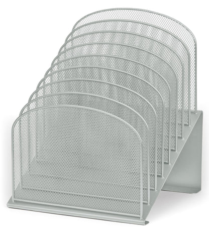 Safco Onyx 8-Tiered Desk Organizer, Vertical File Organizer for Home, Office, Classroom & More, Steel Mesh Construction, Silver