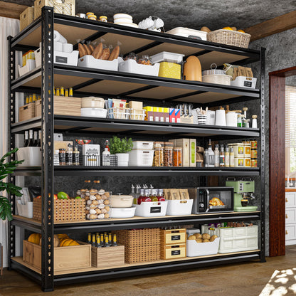 DurayLoly 83.8"H Garage Shelving 59.8"W Metal Shelving 3000LBS Storage Shelves Heavy Duty Garage Shelves Adjustable 6 Tier Metal Shelf for Basement Warehouse Pantry Supermarket 59.8"W x 24"D x 83.8"H