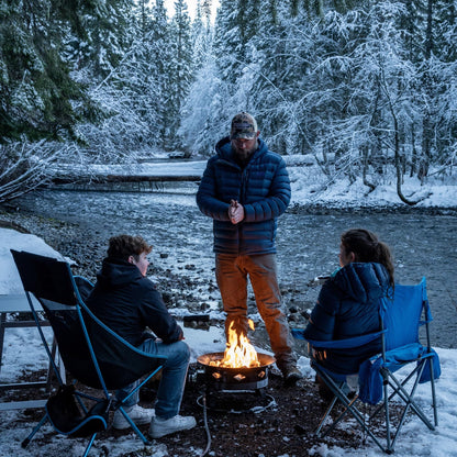 Flame King Smokeless Portable Propane Fire Pit Bowl, 19 inches, 58K BTU with Propane Grip Scale, Self Igniter, Cover, & Carry Straps for RV, Camping, & Outdoor Living