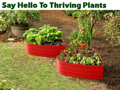 Plant & Plot Galvanized Raised Garden Beds Outdoor // Planter Raised Beds for Gardening, Vegetables, Flowers // Large Metal Garden Box (Red) // Tool-Free Assembly