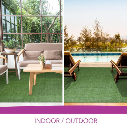 iCustomRug Synthetic Grass Rug – 6 x 10ft Lawn Green Turf Carpet for Patios, Yards, Boats, Camping – Indoor/Outdoor Use