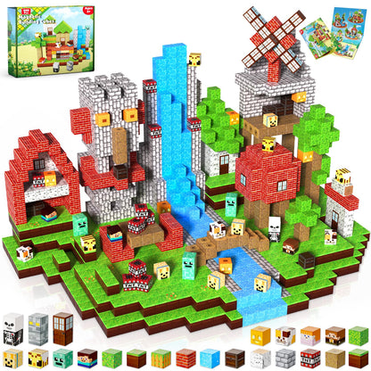 Magnetic Blocks-200PCS Magnetic Building Blocks, Magnets Cubes 2026 Upgraded Stacking Magnets for Kids Forest River Indoor Construction STEM Toys, Christmas Birthday Gifts for Boys & Girls Ages 3+