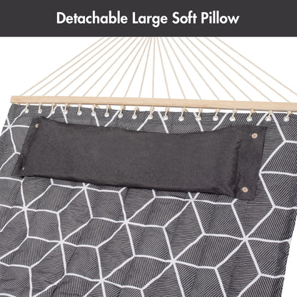 ANOW Double Hammock with Stand Included, 2 Person Hammock with Stand for Outside, 450 LBS Weight Capacity, Gray Cube