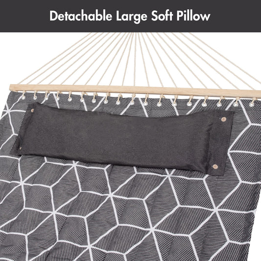ANOW Double Hammock with Stand Included, 2 Person Hammock with Stand for Outside, 450 LBS Weight Capacity, Gray Cube