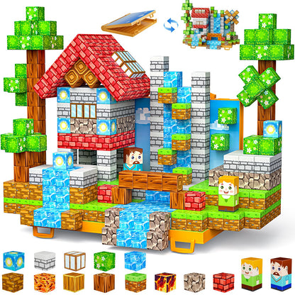 Wxlbr Magnetic Blocks, Magnetic Building Blocks,STEM Constructions Magnet Blocks for Kids, Boys and Girls Age 3+ Years Old, Building Toys Gifts for Kids 84PCS 1" Large Size