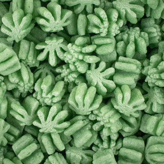 Magicwater Supply - 1 Cu Ft - Green Leaf Shaped Recycled Anti Static Packing Peanuts - Compostable & Biodegradable Cushion for Shipping - Dust-Free & Abrasion Resistant - Void Filler