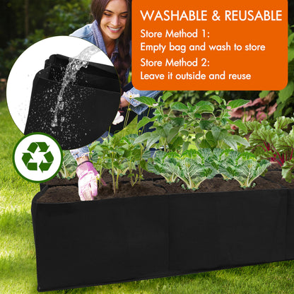 Gardzen 2 Pack Fabric Raised Garden Beds, 2x4x1 FT - 8 Grids Grow Bed for Square Foot Gardening, Planting Box for Vegetables, Herbs, Flowers