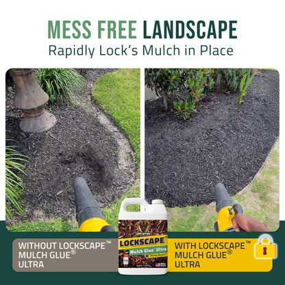 Lockscape Mulch Glue for Landscaping Ultra Concentrated (64 Ounce) - Lasts Up to 2 Years, Non-Toxic, Concentrated Landscape Binder - Strong Mulch and Pine Straw Glue for Landscaping, Pine Straw & More