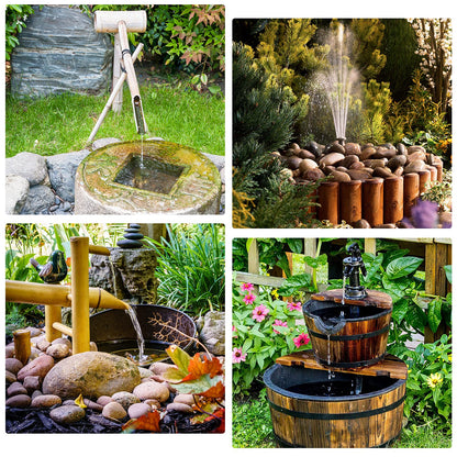 AISITIN DIY Solar Water Pump Kit for Water Feature Outdoor, Solar Powered Water Fountain Pump with 6 Nozzles for Bird Bath, Ponds, Garden, Fish Tank