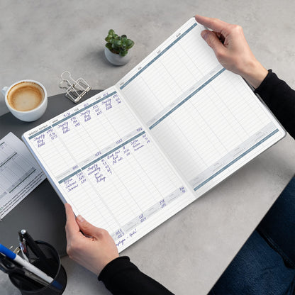 Clever Fox Income & Expense Tracker Large – Accounting & Bookkeeping Ledger Book for Small Business – 2-Year Record Notebook, A4 (Silver Black)