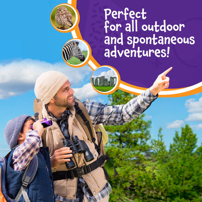 Think Peak Green Binoculars Science Toy for Kids Ages 3-12 Years - Real Compact Outdoor Adventure & STEM Educational Nature Hiking Explorer for Bird Watching, Camping Children’s Birthday Gift