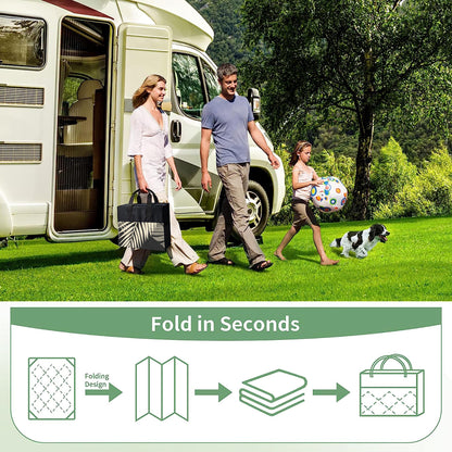 GENIMO Outdoor Rug 8' x 10' Waterproof for Patios Clearance, Reversible Outdoor Plastic Straw Camping Rug Carpet, Large Area Rugs Mats for RV, Camper, Deck, Balcony, Porch, Beach, Picnic, Black&Beige