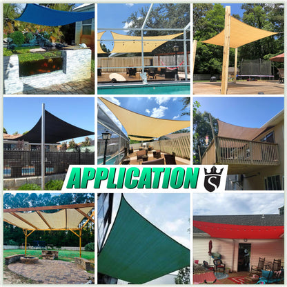 Royal Shade 10' x 13' Beige Rectangle Sun Shade Sail RS-SLR, UPF50+ 95% UV Blockage, 200GSM Commercial Standard Heavy Duty, Water & Air Permeable Canopy Mesh Fabric for Patio (We Make Custom Sizes)