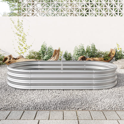 Galvanized Steel Raised Garden Bed 4x2x1ft (48"x24"x12") - Compact Planter Box Kit for Balcony Vegetables & Flowers | Small Space Design | Rust-Proof & 10-Min Assembly