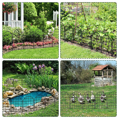 32.5 ft(L) x 22 in(H) Garden Fence, 30 Panels Arched No Dig Fence, Decorative Animal Barrier Fencing with Ground Stake, Rustproof Metal Garden Edging Border for Dog, Rabbit, Outdoor Yard Patio Decor