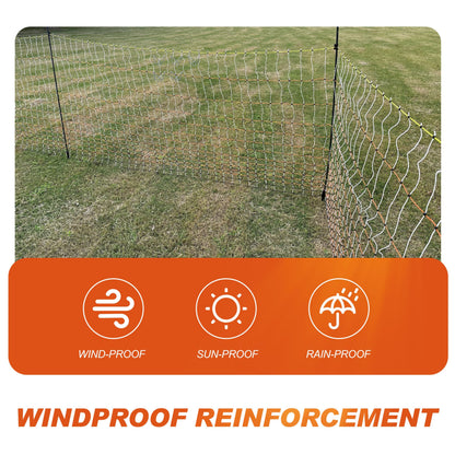 Poultry Electric Netting Fence - 47.3''H (can be Manually Raised to 59.1''H) x 65.6'L for Flying Chicken, Sheep, Goats in Farms, Ranches and Gardens, PK1