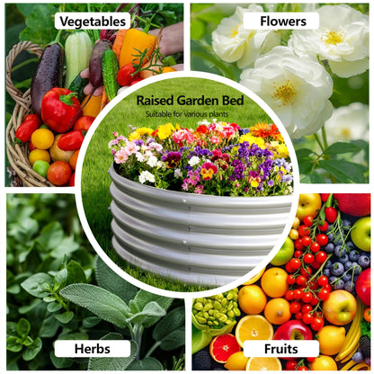 Yortrek Galvanized Raised Garden Bed Outdoor, 12x1.5x1ft Metal Heavy Duty Planter Boxes for Gardening, Easy Assemble Bottomless Small Oval Plant Container Kit for Vegetable, Flower, Fruit, Silver