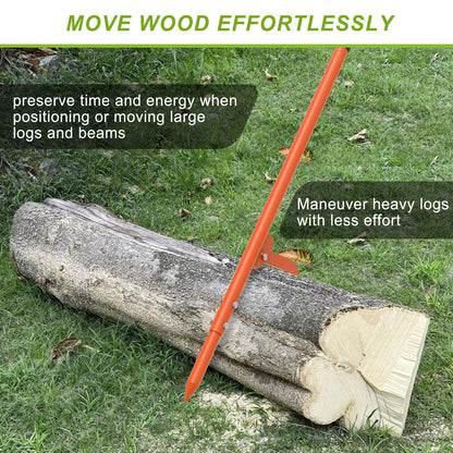 Dolibest 42/49'' Steel Cant Hook Tool, Log Peavey Tool, Cant Logging Tool, Dual Function Log Handler Tool for Rolling and Clamping Logs, with Adjustable Hook and 9.4'' Non-Slip Handle