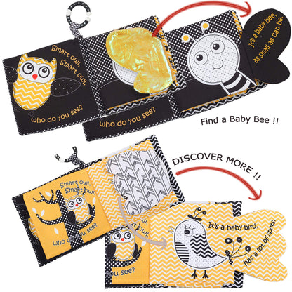 Fish Baby Crinkle Books & Owl Newborn Toys Infant Toys for Babies Infants 0-6, 6-12 & 12-18 Months, Books for 1 Year Old