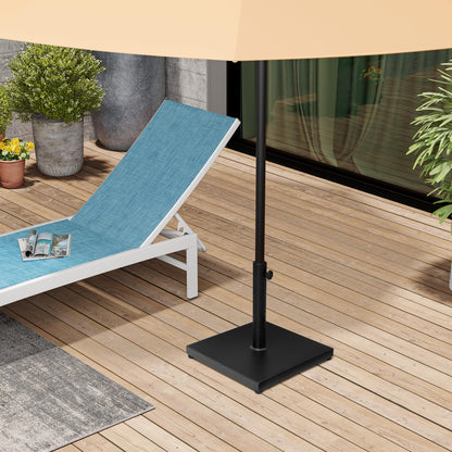 VredHom 43lb Patio Umbrella Base Stand, Outdoor Square Concrete Stand Heavy Duty Market Umbrella Pole Holder, Black