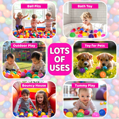 200 Ball Pit Balls for Toddlers with Storage Bag - 7 Bright Colors, Great Play Toys for Tents, Pools, and Party