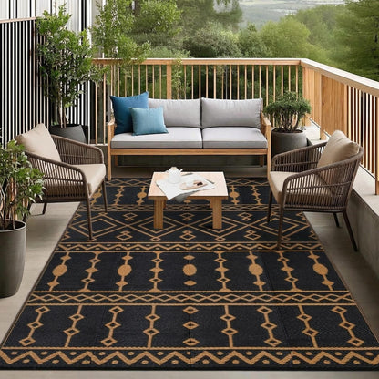 Jojoka Outdoor Waterproof Plastic Straw Rug, Large Reversible Portable Floor Mat, Outside Carpet for Patio, Balcony, Deck, Porch, Backyard, RV Travel & Camping