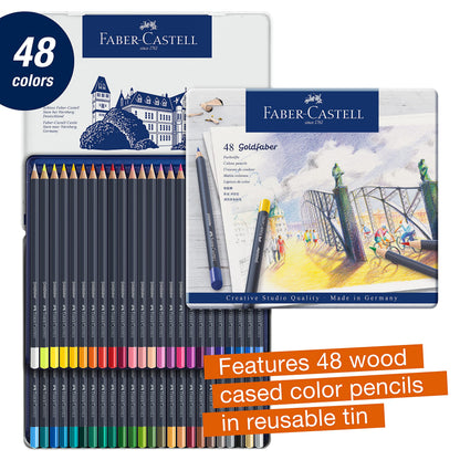 Faber-Castell Creative Studio Goldfaber Color Pencils - Tin of 48