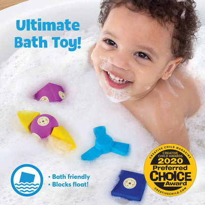 Blockaroo Magnetic Foam Building Blocks – 50-Piece Set, Bath & Bathtub Toys for Toddlers, Sensory STEM Building Blocks for Kids Ages 3-5