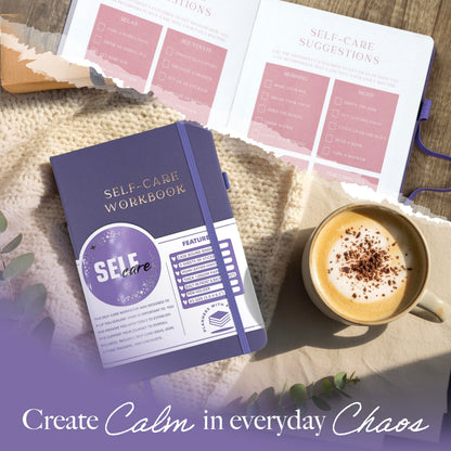 Planners with Purpose Self-Care Planner - Daily Wellness Journal with Guided Prompts, Gratitude, and Reflection - Mental Health Journal for Mindfulness, Positivity & Goal Setting Notebook for Women & Men A5 (Purple)