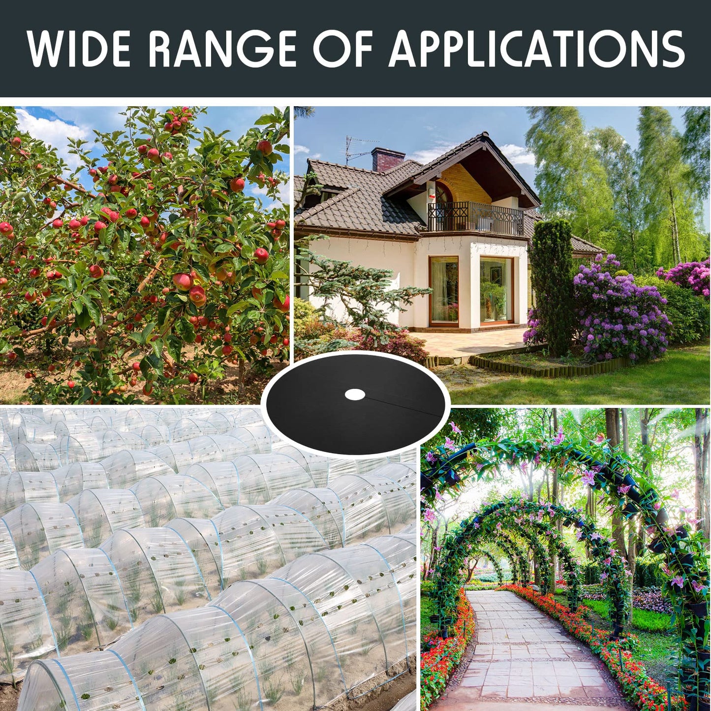 Macarrie 30 Pieces Weed Barrier Mats Non Woven Tree Mulch Ring Thickened Tree Protectors Mat Black Mulch Reusable Rings Landscaping Plant Cover Round Anti Grass Gardening Fabric Cover(20.5 Inch)