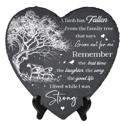 DIGIKAZZ A Limb Has Fallen Plaque, Memorial Garden Stones in Memory of Loved One, Memorial Gifts for Loss of Mom, Dad, Brother, Son Stones on Christmas