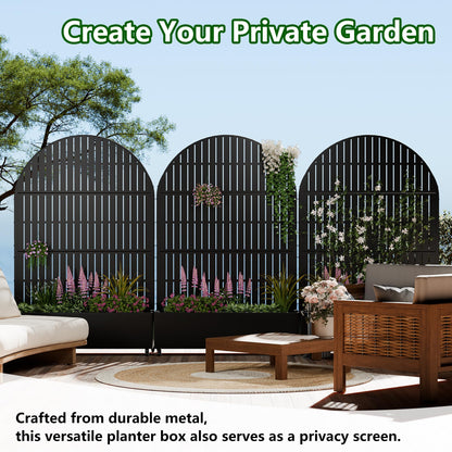 Casaphoria Raised Garden Bed Metal Planter Box with Trellis, 72"x47"x16" for Outdoor Climbing Plants, Flowers Vegetables and Vines Privacy Screen with Wheels and Drainage Holes(Black Vertical)