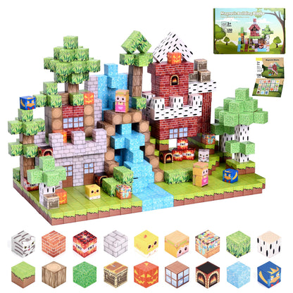 TNQDA 150PCS Magnetic Blocks, Magnetic Building Blocks, Magnetic Blocks Toys for Kids, Blocks Magnet Set,STEM Activities for Kids Ages 3+, Toys for Kids and Teens Building Toys