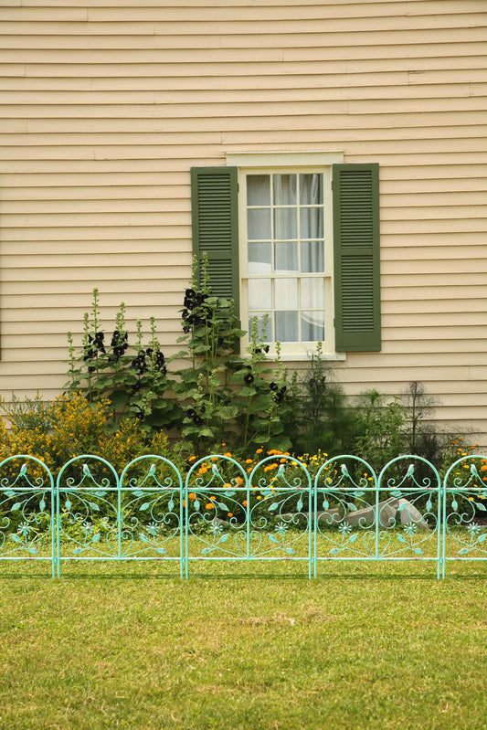TOUFUN Garden Fence 6 Pack, 22.8in(H)x11Ft(L), Rustproof Metal Wire Border Animal Barrier for Dog Outdoor, Outdoor Landscape Decor for Yard & Patio, Arched Pet Fence, Vintage Decorative Garden Fencing