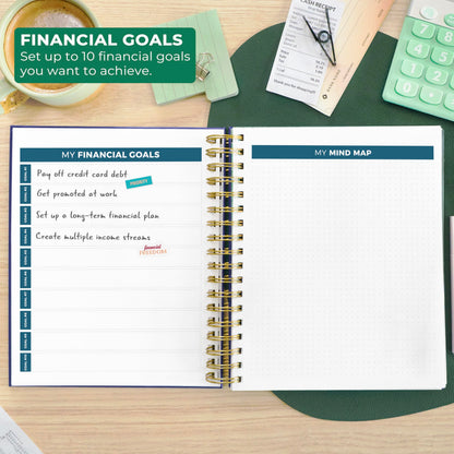 Clever Fox Budget Planner & Monthly Bill Organizer With Pockets. Expense Tracker, Budgeting Journal & Financial Book. Large, 8x9.5" (Dark Blue)