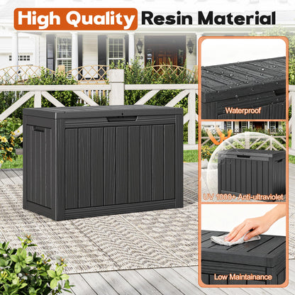 NBYSGO Outdoor Storage Box, Resin Deck Boxes Indoor and outdoor, Waterproof Storage Box Lockable Lid (Black, 45 Gallon)