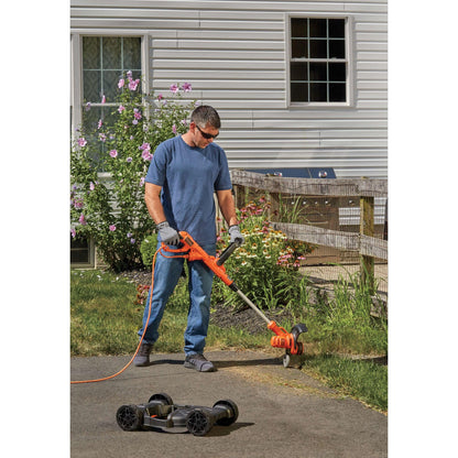 BLACK+DECKER Electric Lawn Mower, Weed Eater and Edger 3-in-1 Combo, Corded 12-Inch 6.5 Amp Electric Weed Wacker and Compact Push Mower (BESTA512CM)