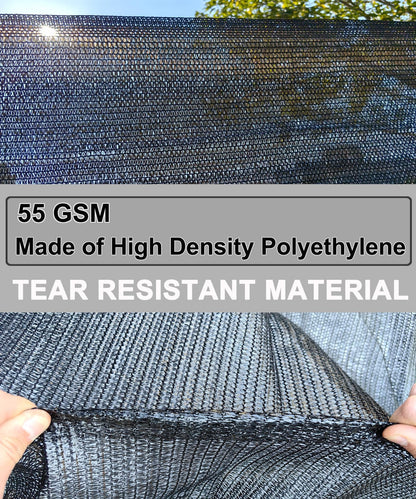 e.share Sun Shade Cloth, 40%-50% Sun Block Mesh Net, 6FT x 10FT Breathable Black Screen for Garden Greenhouse Patio Plants Vegetables Flowers