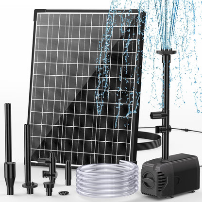 POPOSOAP Solar Fountain Pump, 20W Solar Powered Water Pump 320GPH Flow Adjustable, Solar Pond Pump with 4 Spray Patterns for Garden, Ponds, Fish Tank, Waterfall