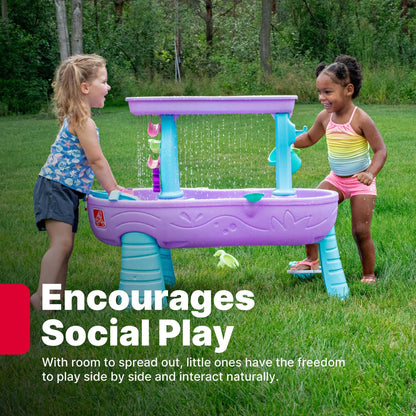 Step2 Rain Showers and Unicorns Water Table, Kids Water and Sand Activity Sensory Playset, Summer Outdoor Toys, 13 Piece Water Toy Accessories, for Toddlers 1.5+ Years Old, Blue & Purple