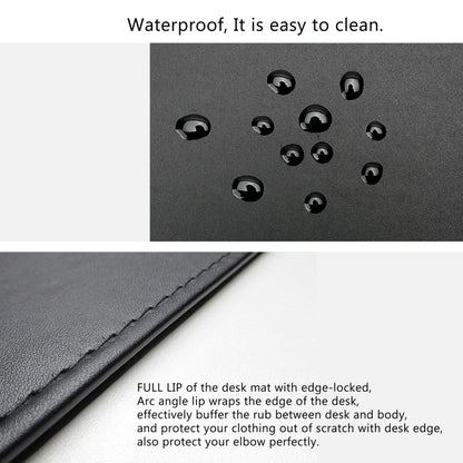 AKOZLIN 27.55”x 15.8" Soft PU Leather Surface Office Desk Mouse Mat Anti-Push Pad with Full Grip Fixation Lip Table Blotter Edge-Locked Protector