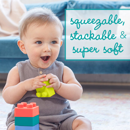 Infantino Building Blocks Set, Soft 12-Piece & Interlocking 24-Piece for Babies & Toddlers