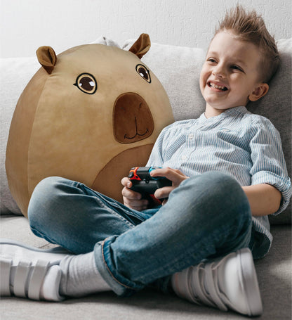 DolliBu Snug Mooshies Capybara Stuffed Animal Plush Toy - Large Cuddly Wild Life Super Squishy Soft Toys, Huggable Big Plush Animals for Girls and Boys, Cute Toy Animal Pillow for Kids - 17 inches