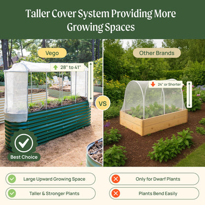 3.5' x 6.5' Covered Raised Garden Bed