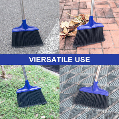 KeFanta 6 Pack Heavy Duty Broom Indoor/Outdoor Commercial Brooms Angle Broom 53 inches for Courtyard Garage Restaurant Lobby Patio Shop Home Kitchen Office Floor