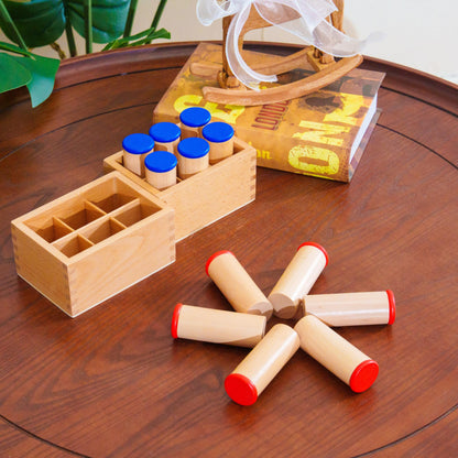 Montessori Sound Cylinders Beechwood, Solid Wood Sound Boxes Montessori Toys for Toddlers & Kids, Sensory Materials for Auditory Development, Wooden Preschool Homeschool Learning Toys Ages 3 4 5 6