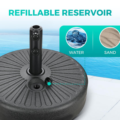 InfiniPower 20Inch 50Lbs Capacity Fillable Heavy Duty Umbrella Base Durable Stand for Outdoor Lawn, Patio, Deck, Poolside, Black