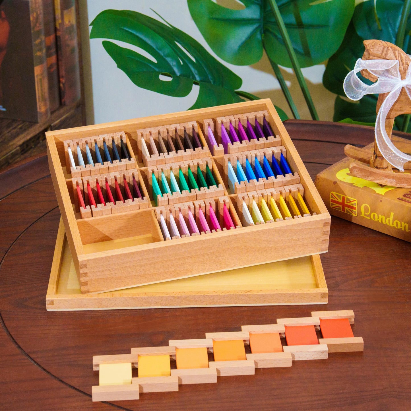 Advanced Montessori Sensory Toys, Montessori Sensorial Kit 2 with Knobless Cylinders & Trinomial Cube, 12 Premium Beechwood Educational Toys for Kids 3-8, Homeschool Preschool Learning Materials